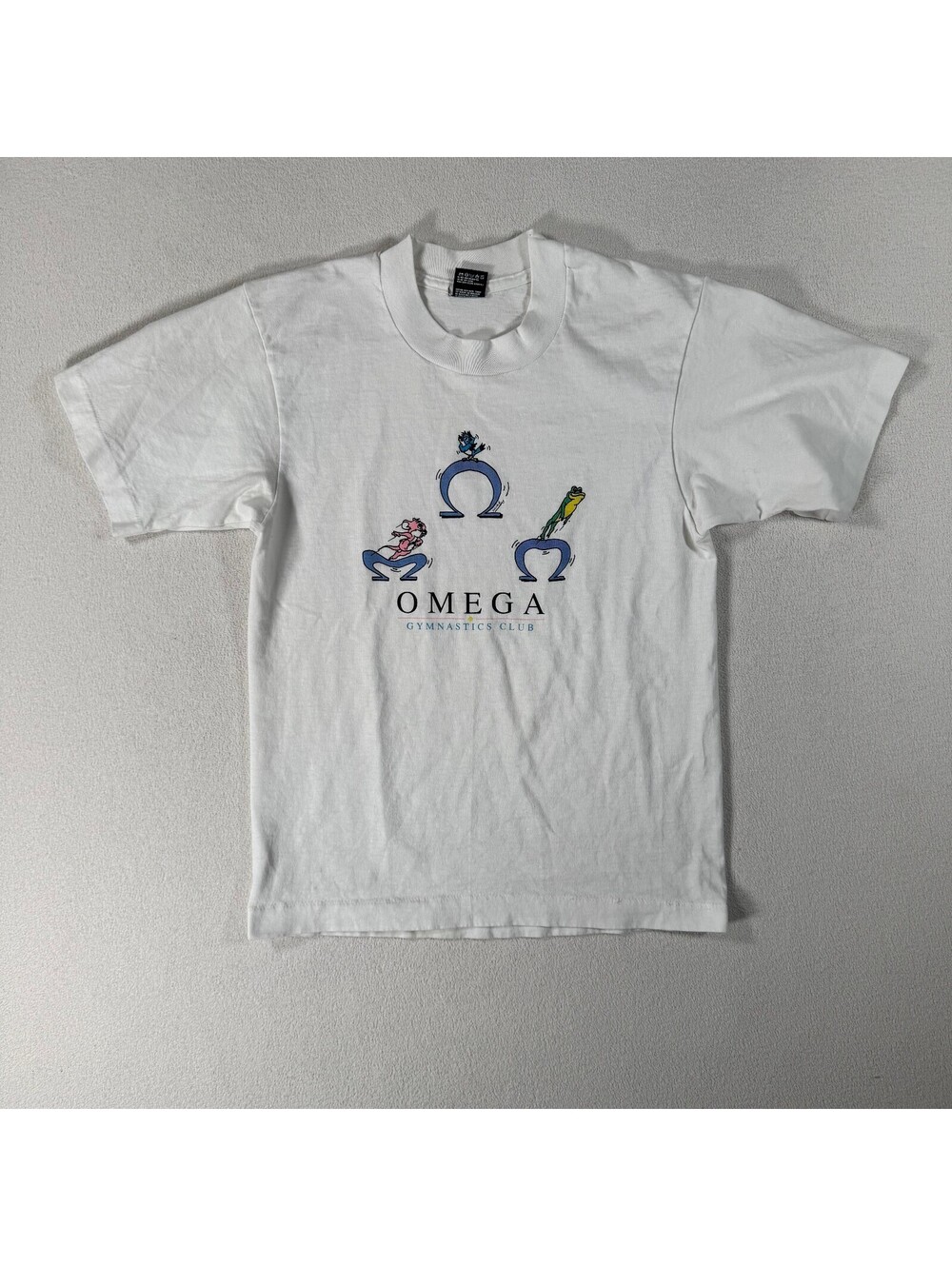 Vintage Omega Gymnastics Club White Baby Tee 90s T-Shirt